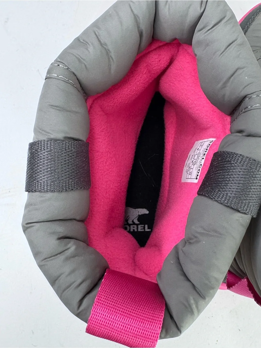 Sorel Kids Gray and Pink Padded Snow Boots